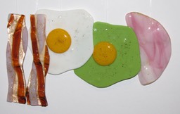 hanging bacon eggs and ham white page